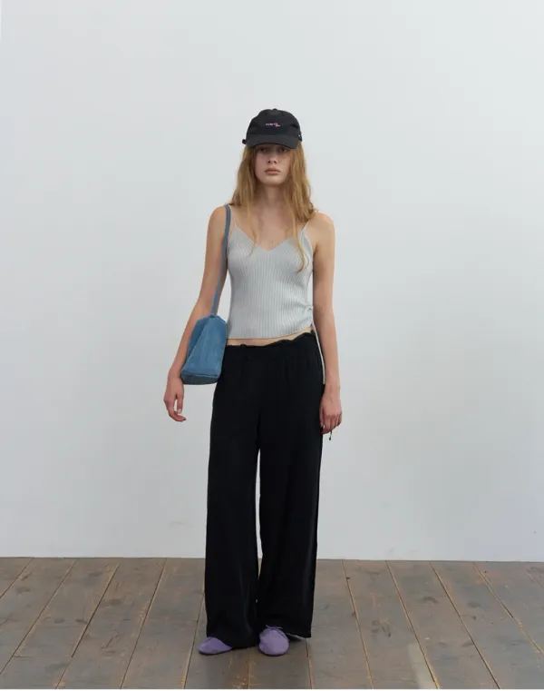 Clip knit sleeveless - mint blue - 포에토