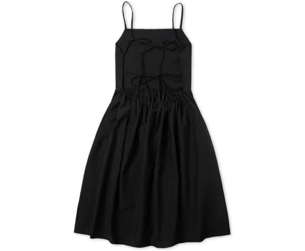 Back tie long dress_black