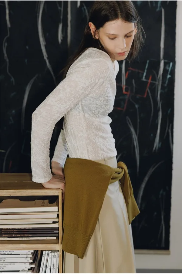 Boat-Neck Lace T-shirt SW6SE643_2color
