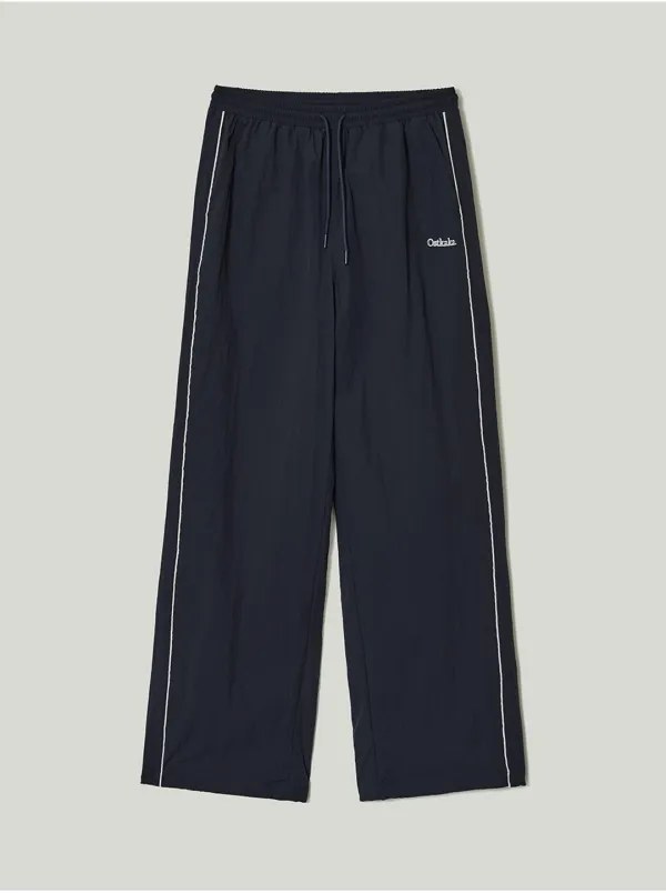 Piping Detail Nylon Pants Navy