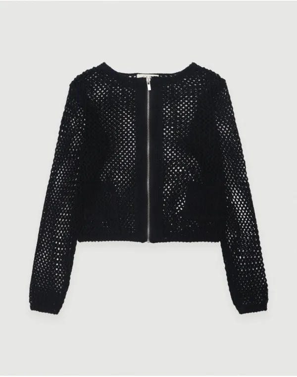 Salt net cardigan  - black