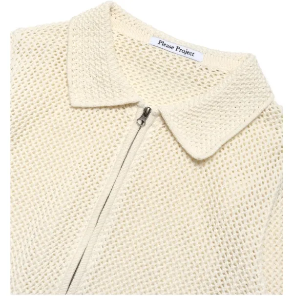 [PLZPROJECT]CORSAGE NET ZIP-UP KNIT