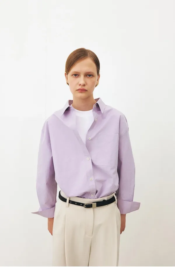 TFF OVER FIT POCKET SHIRT_LAVENDER