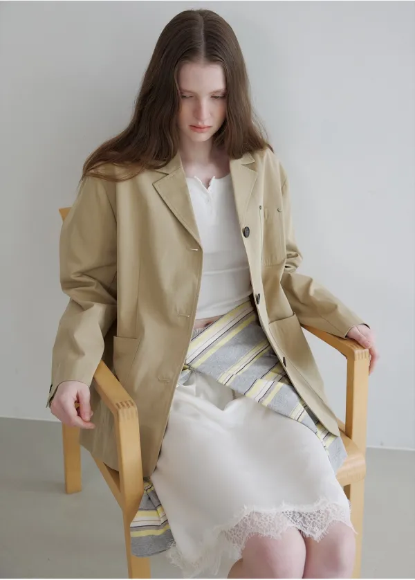 Rivet natural work jacket [KNSS06JK03]_Beige