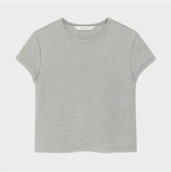 Crop Jersey Top Gray Melange