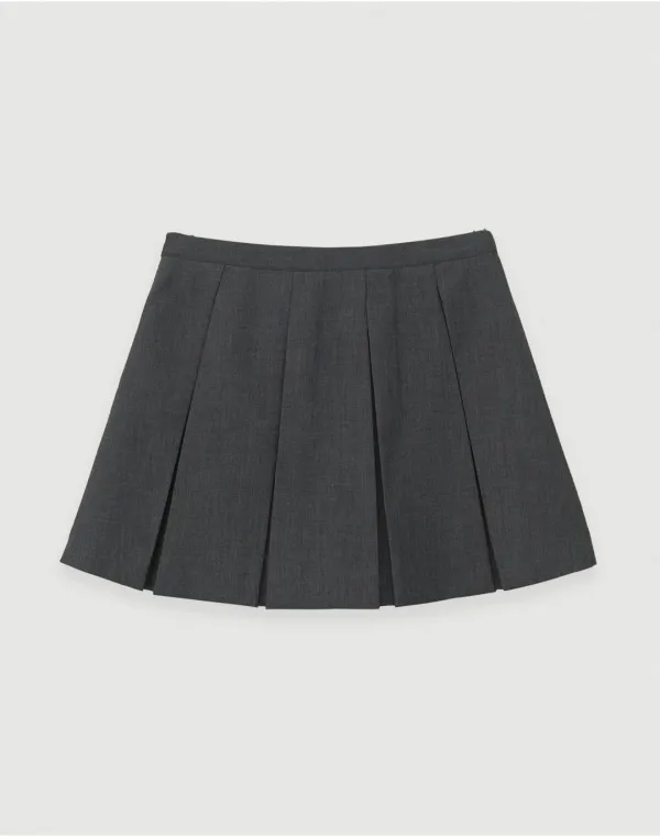 Still pleats skirt - charcoal