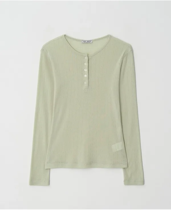[프리오더] [6/1 순차발송]  Henley Long Sleeve Tee_OLIVE