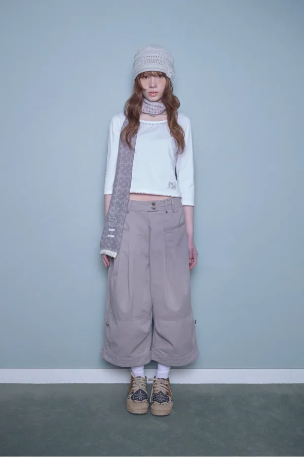 [6월 4일 출고] Back ribbon capri sleeve T (White)