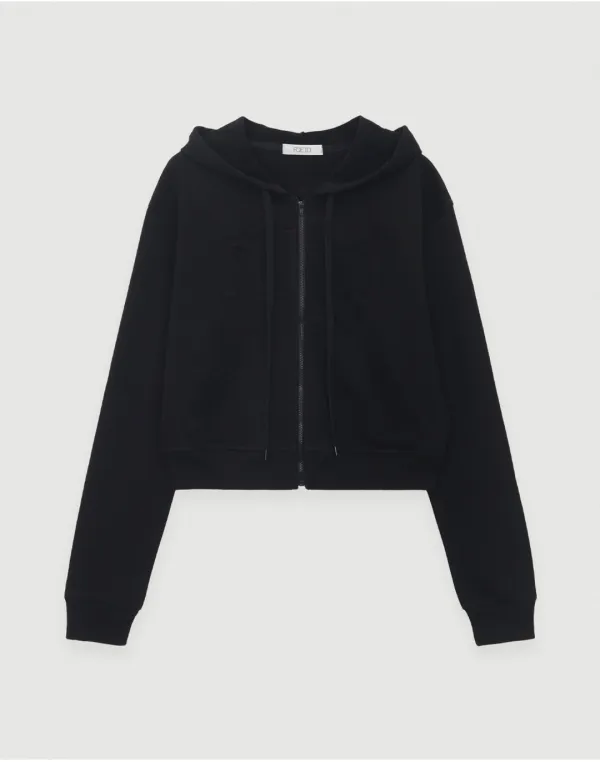 [3rd] FOETO soft hoody zip-up - black