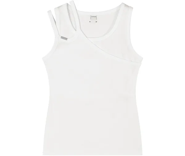 Double Strap Jersey Sleeveless Top [ White ]
