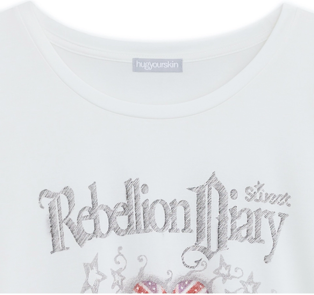 허그유어스킨 Rebellion loose T (White) 상품 이미지 1