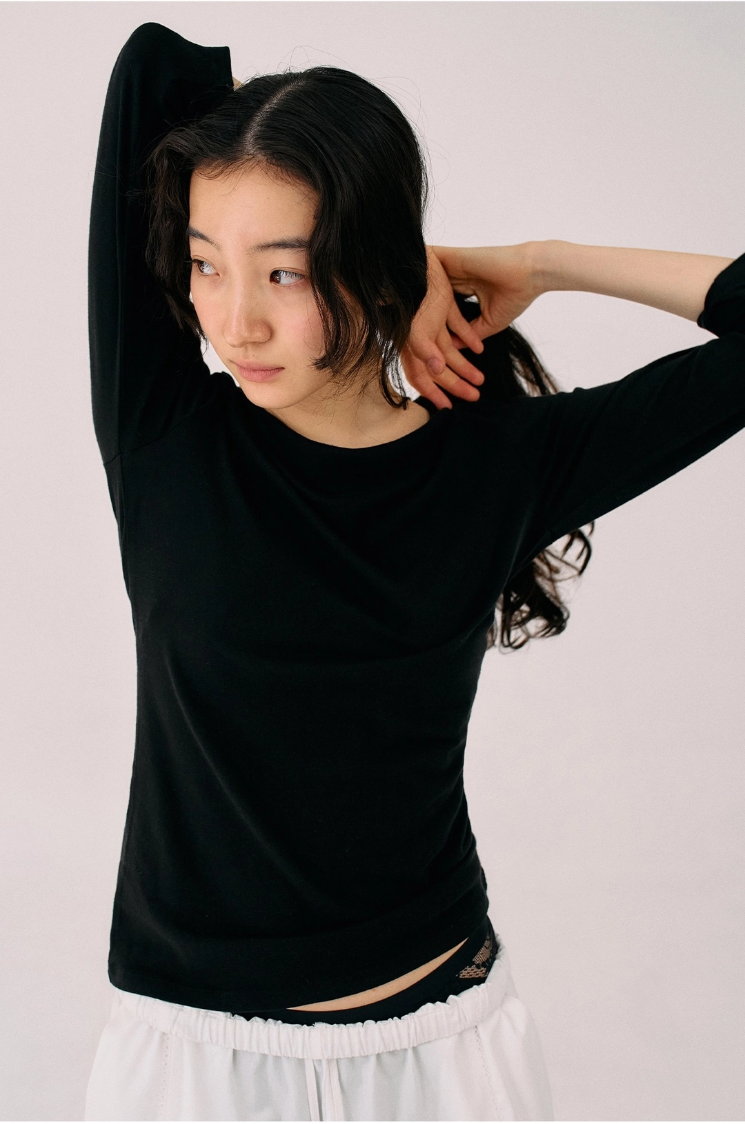 망고매니플리즈 [ROUTINE] POWDER TEE_BLACK 상품 이미지 2