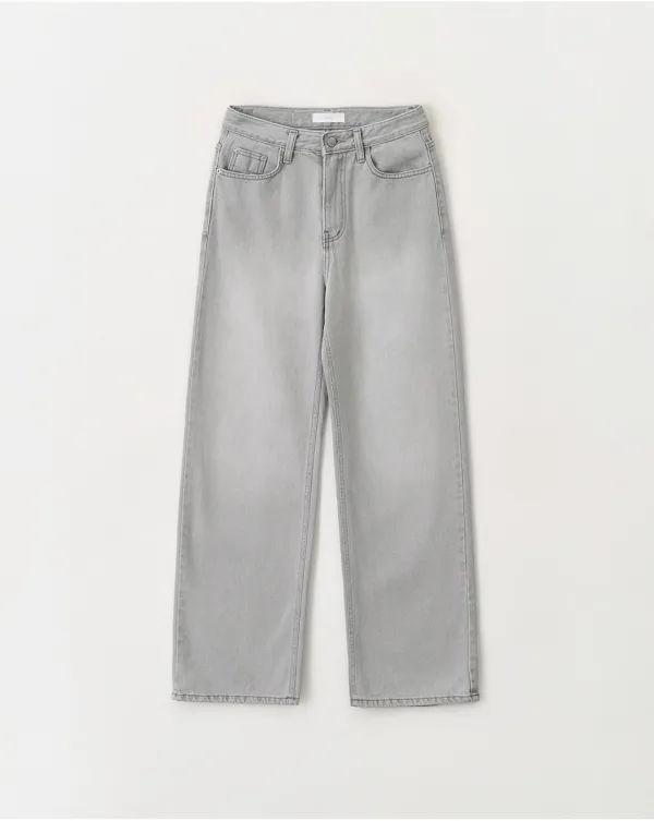 LW247 Medium gray wide denim pants