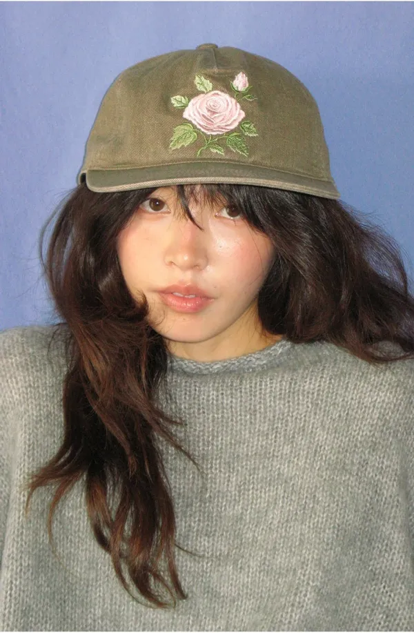 VINTAGE ROSE WASHED BALL CAP BROWN