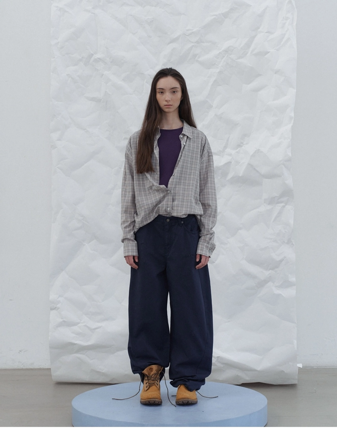 포에토 Core check shirt - check grey 상품 이미지 1