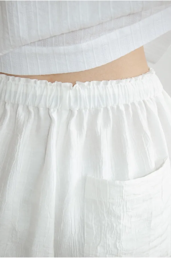 TIR LAYERED BANDING SHORTS_WHITE