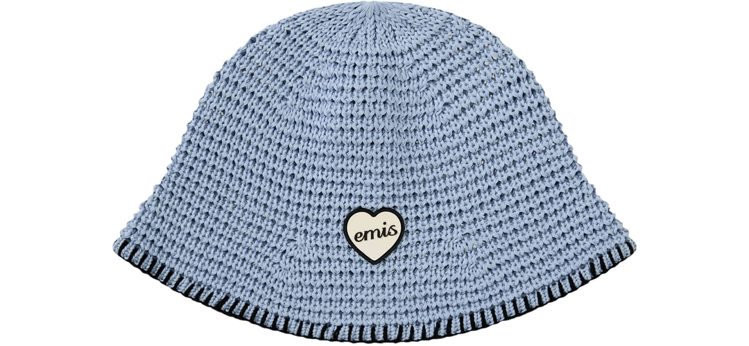이미스 HEART RUBBER PATCH KNIT BUCKET HAT-PASTEL BLUE 상품 이미지 3