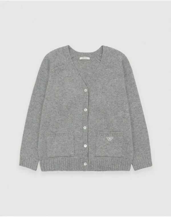 [5th] Note wool overfit cardigan - grey