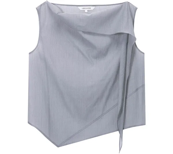 Drop-Tie Cowl-Neck Sleeveless Blouse SW6MB731_2color