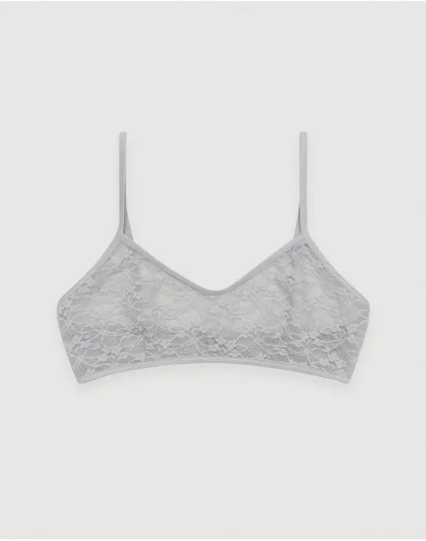Floral mesh bra top - gracie blue