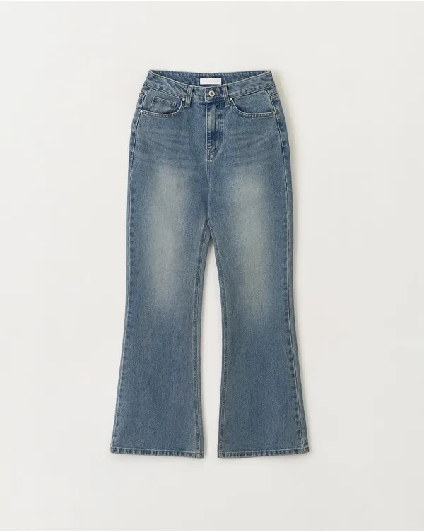 LW245 Slab washing semi boots cut denim pants