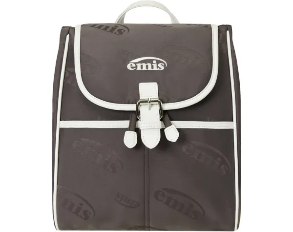 LOGO JACQUARD BACKPACK-BROWN