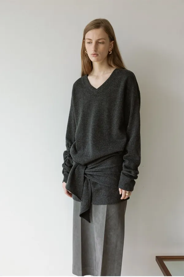 Wool Tie Jersey Dress SW5WO435-9E