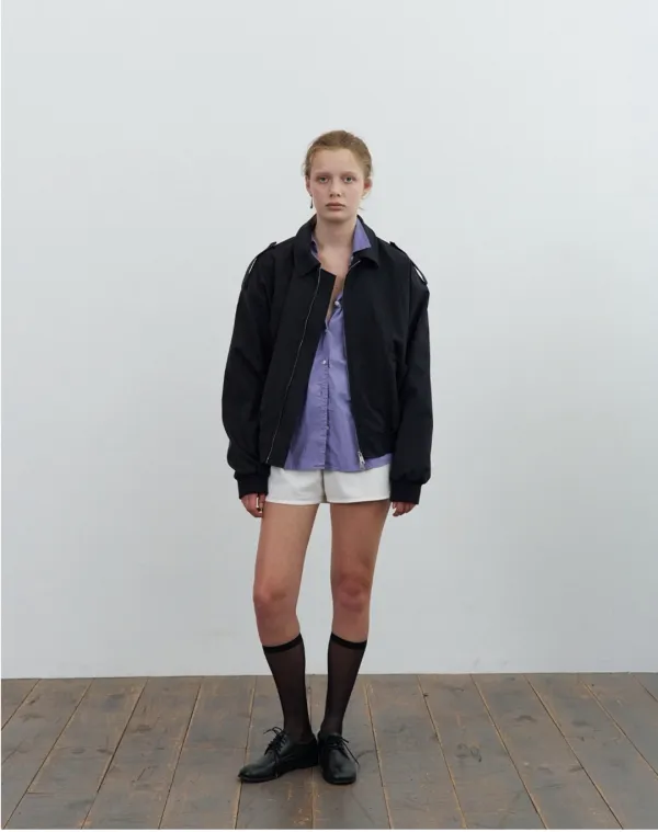 Reck collar blouson - navy