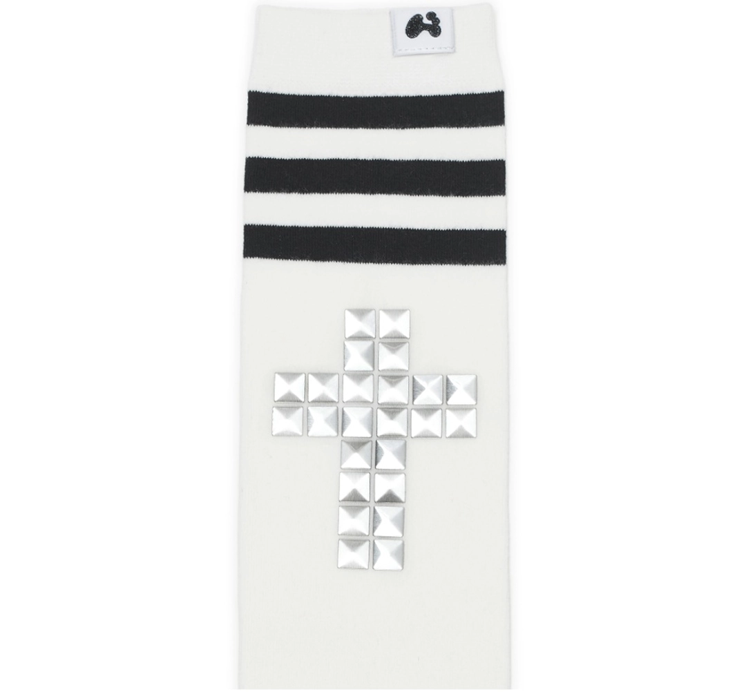 허그유어스킨 Hot-fix knee socks (White) 상품 이미지 1