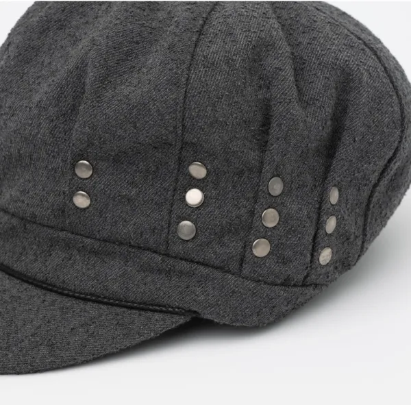 (10/14 예약배송) Stud Tuck Balloon Cap [Charcoal]