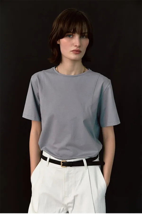 RTS ARMHOLE STITCH SILKET TOP_SMOKE BLUE
