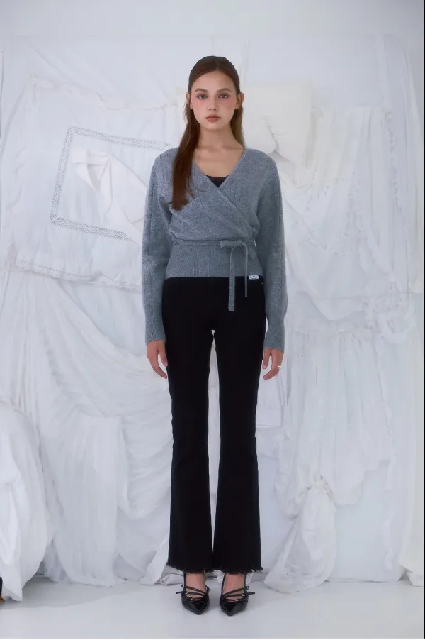 Muse Wrap Rib Knit [Gray]