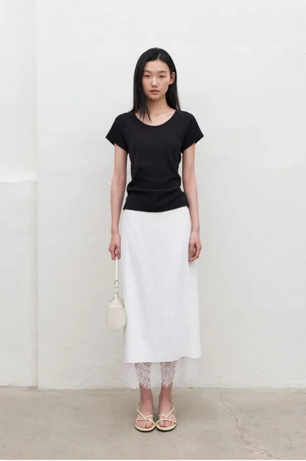 CHICOR LACE SKIRT_IVORY