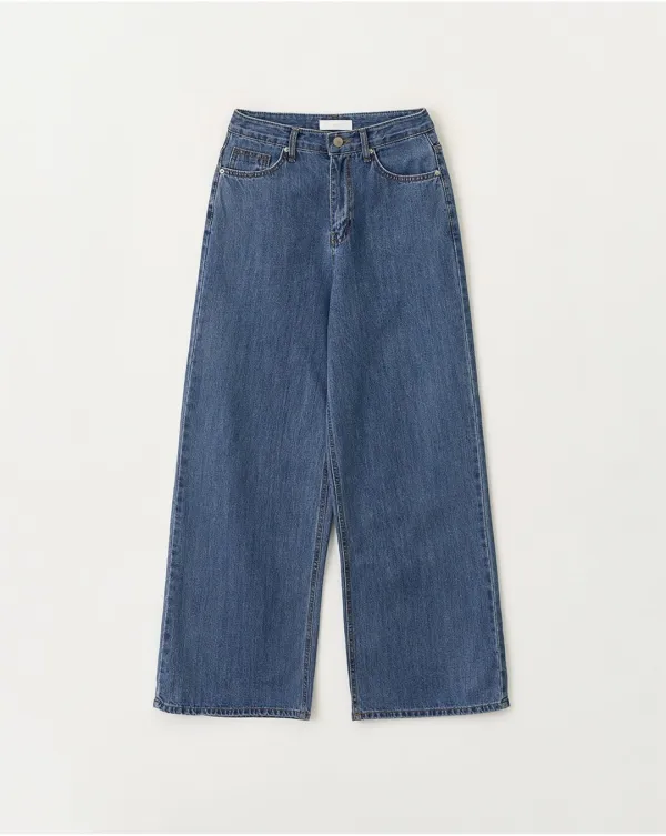 LW243 Loose fit wide denim pants