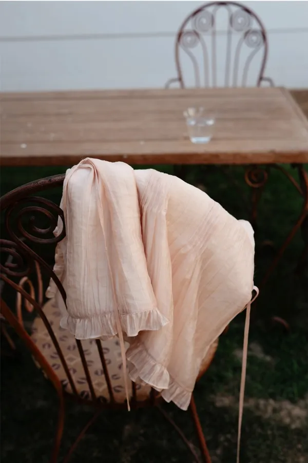 [ 예약배송 : 5/26 ] TIR SHEER FRILL BLOUSE_DUSTY ROSE