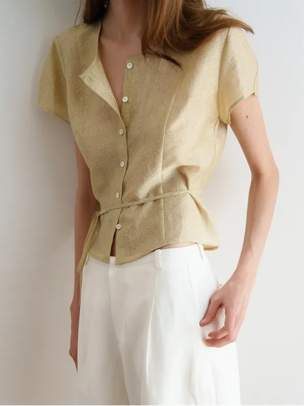GARDEN JACQUARD BLOUSE_PISTACHIO_OF1C2XBS02PCH