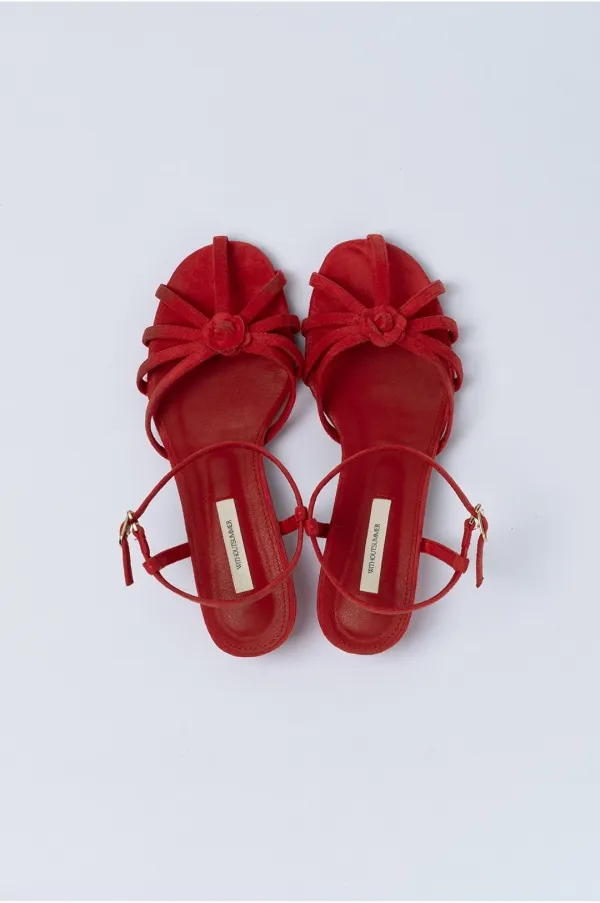 Corsage strap sandal_red