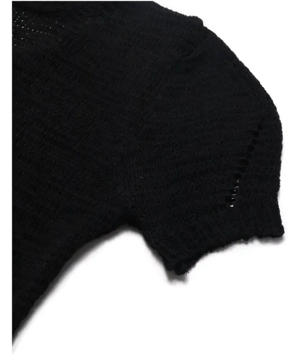 [PLZPROJECT]BACK HOLE HALF KNIT, BLACK