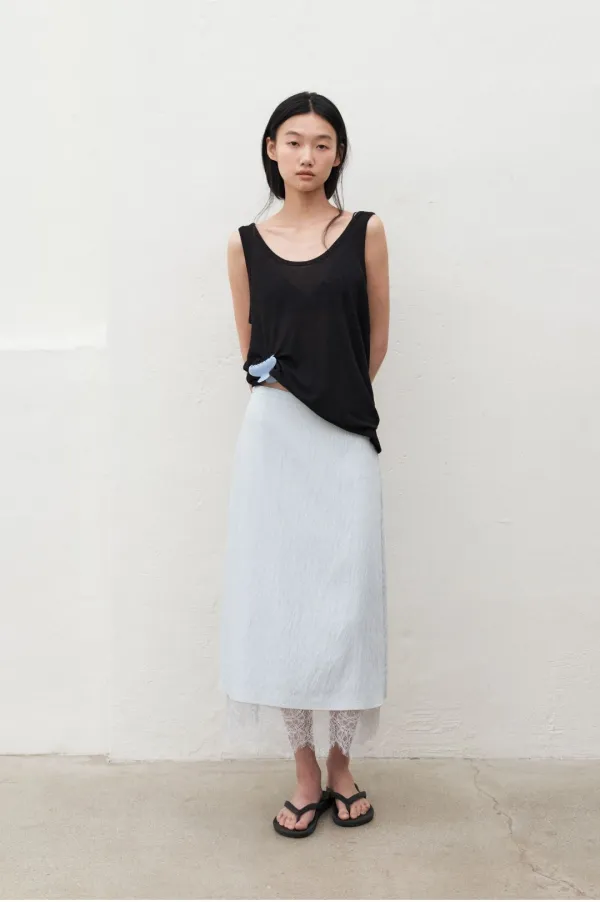 UNDER LINEN SLEEVELESS_BLACK