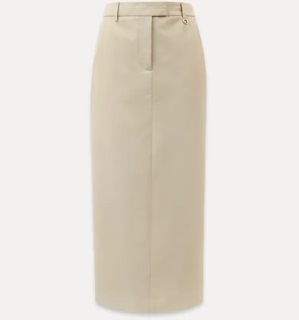 CHIXLABEL H 26SS 아멜 슬릿 스커트 - Beige
