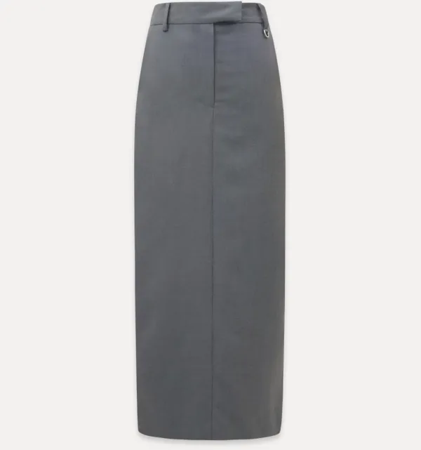 CHIXLABEL H 26SS 아멜 슬릿 스커트 - Melan Gray