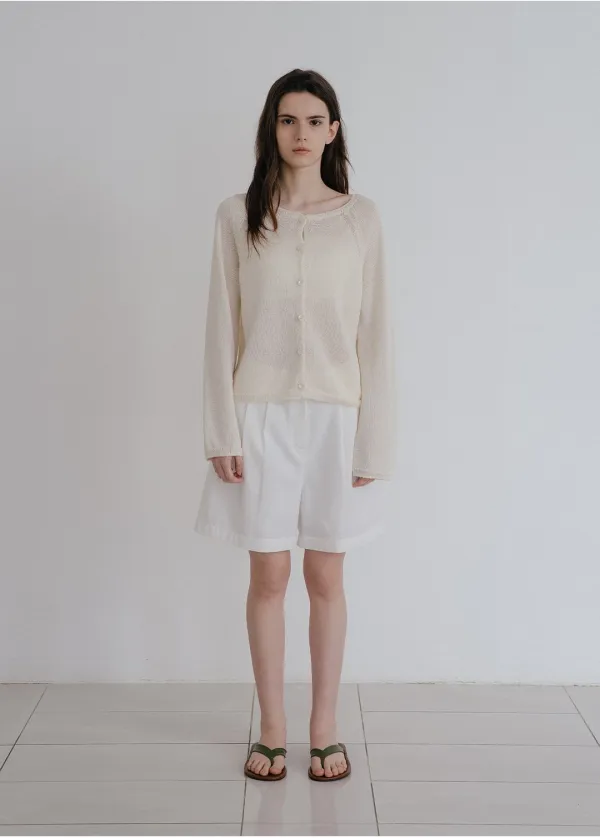 Paper knit cardigan [KNSS10CD01]_Cream beige