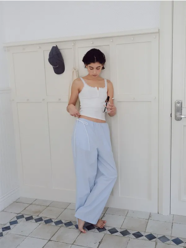 Lace square sleeveless_white