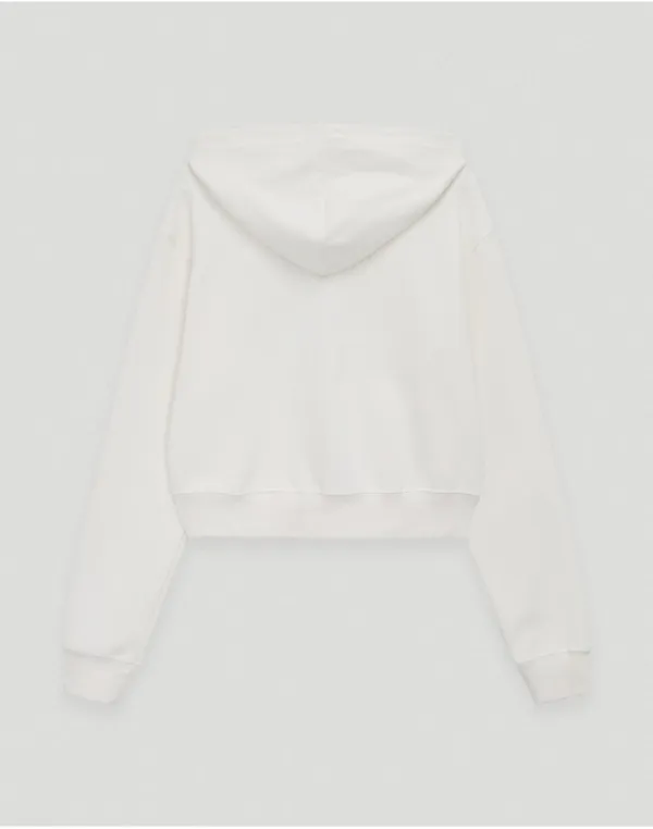 [2th] Grid waffle hoody zip-up - cream - 포에토