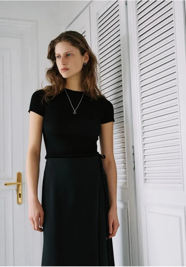 Whole Garment Silk Soft Rib Knit Top_2color