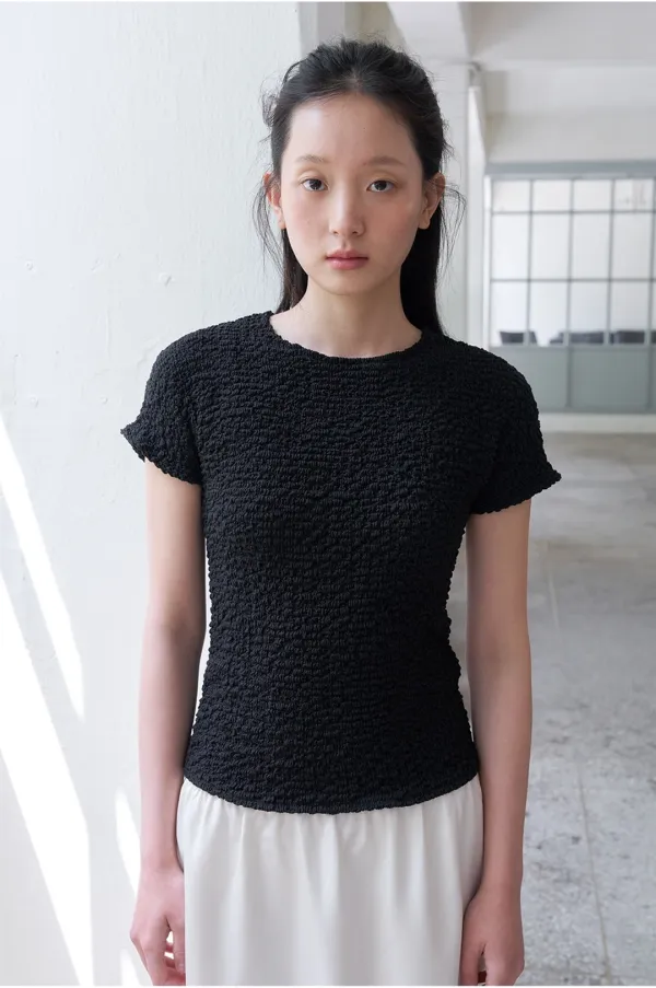 WRINKLE T-SHIRT - BLACK