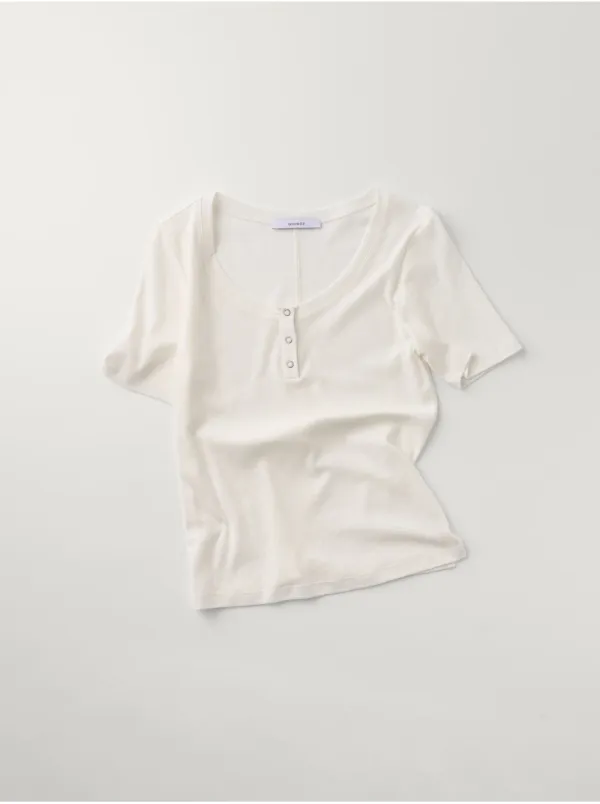 scooped cotton henry t-shirt (3colors)