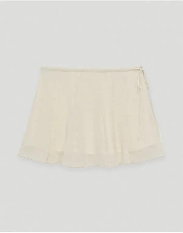 Wave chiffon skirt - cream ivory
