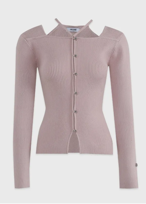 [44-120] Rosemary Square Neck Strap Knit&nbsp;로즈메리 스퀘어 넥 스트랩 니트(봄-데일리룩-출근룩-데이트룩-러블리룩-하객룩-스퀘어넥-스트랩-포인트-빅사이즈-자체제작)