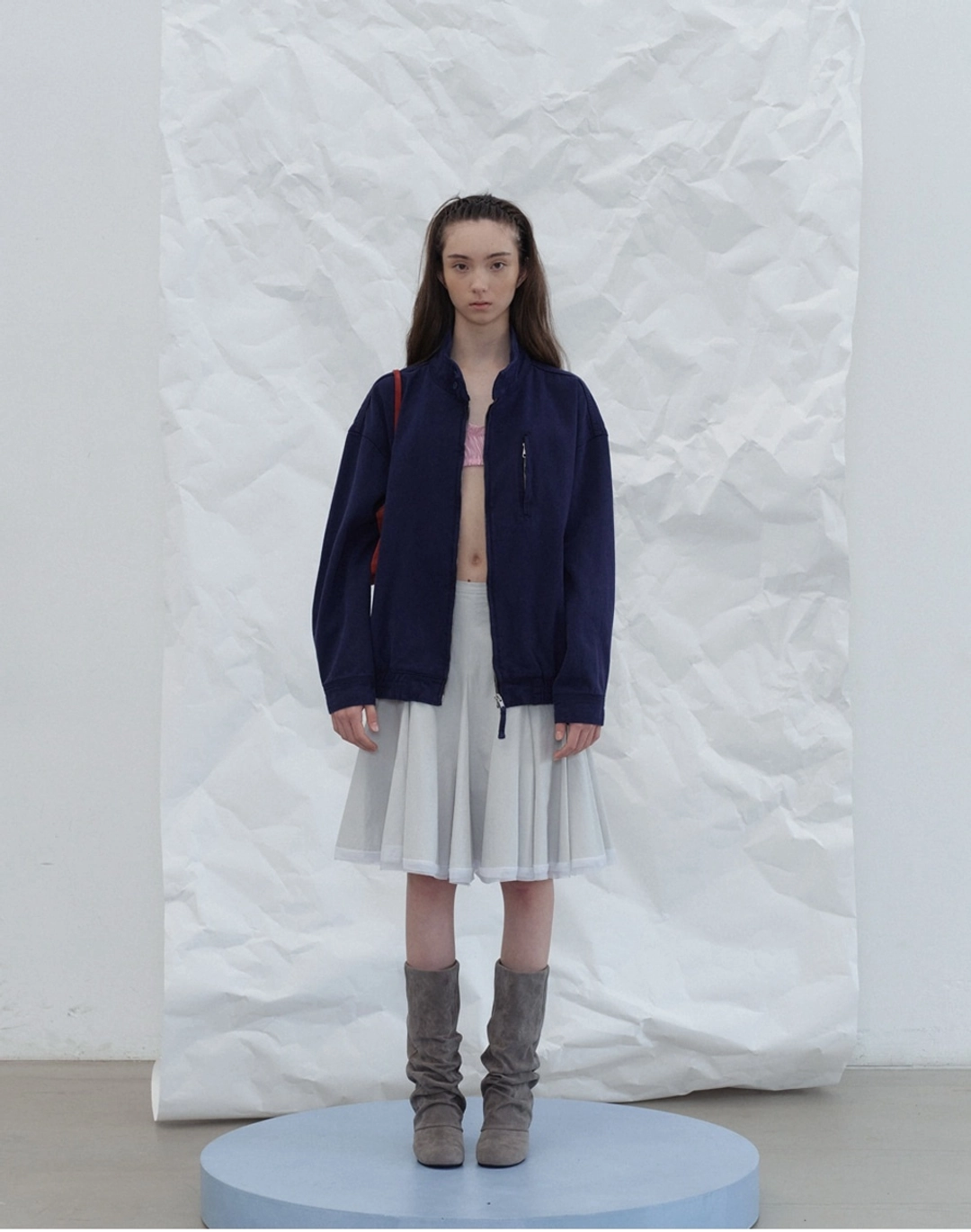 포에토 Vintage washed cotton jacket - blue navy - 포에토 상품 이미지 1
